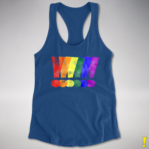 LGBTQ Pride Exclamation Points Racerback Tank - Royal